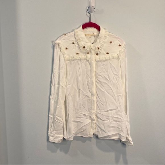 Maje “Ciel” bee embellished blouse 3 (US L) - Picture 4 of 7